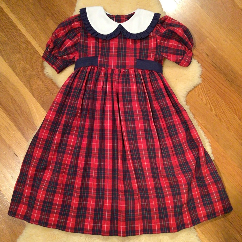 Vintage Monday’s Child red plaid holiday dress